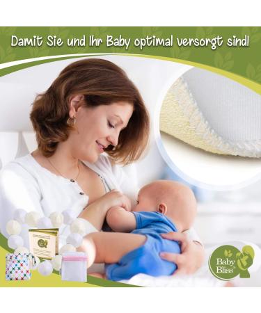 Baby Bliss Bamboo Still Inserts - Washable 14-Pack Contoured & Ultra-Suction Leak-Proof Extra Soft Durable (White/Beige 12cm) - Buy Online on GoSupps.com