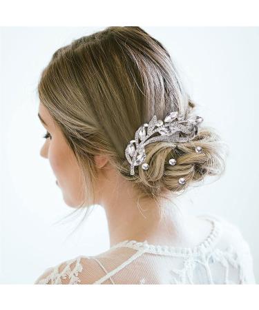 40 Pack Silver Rhinestone Hair Combs & Pins Set - Wedding Headpiece Accessories for Women & Brides - Buy Online on GoSupps.com