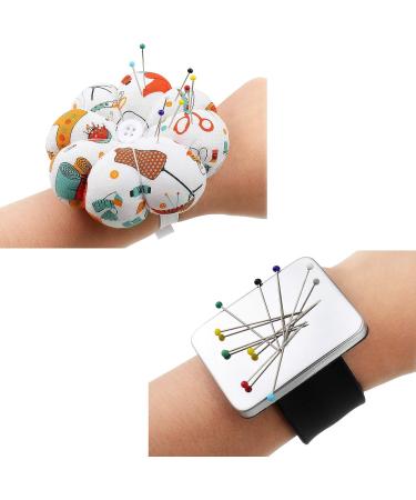 2-Piece Magnetic Wrist Sewing Pincushion Set for DIY Craft and Hand Sewing - Includes Wrist Pin Cushions and Needle Holder Band - Buy Online on GoSupps.com