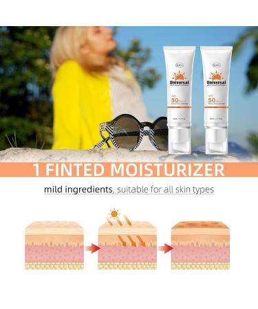 Universal Sunscreen SPF 50 PA+++ | Non-Sticky Color Protector UV Defense for All Skin Types | 2-Piece Set - Buy Online on GoSupps.com