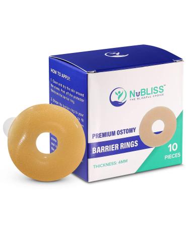 Ostomy Barrier Rings 10 Count - Outer Diameter 2" (48mm) 4mm Thickness Moldable Sting-Free Premium Hold Medical Grade Hydrocolloid Adhesive Waterproof Non-Leaking Seal Between Stoma and Colostomy Bag