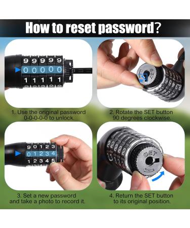 High-Security 5-Digit Number Lock Chain Bicycle Lock - 7x900mm for Bikes eBikes & Motorcycles - Durable & Safe Black Lock - Buy Online on GoSupps.com