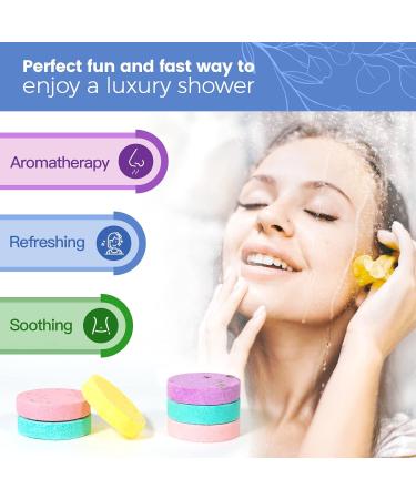 Organic Shower Steamers Aromatherapy 6-Pack for Women and Men - Natural Essential Oils Bath Bombs for Home Spa Self Care - Relaxation Gifts in Purple Box - 6pc Set - Buy Online on GoSupps.com