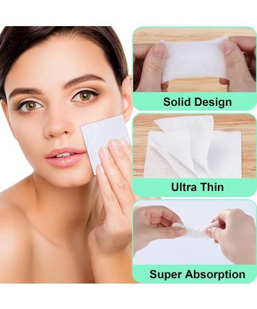 500 Pcs Makeup Cotton Pads Natural Premium Non-Woven Square Cosmetic Cotton Pads Makeup Facial Soft Cut Cotton for Skin Care or Remove face/Eyes and Lips Makeup (Thin) - Buy Online on GoSupps.com