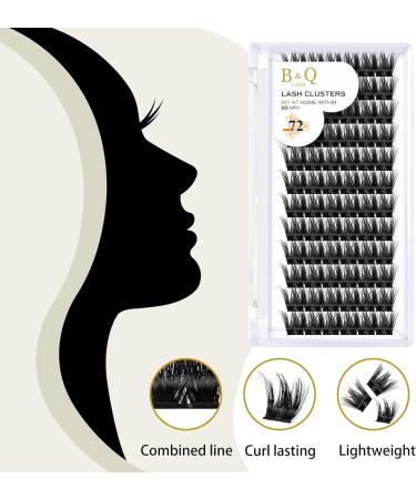 D-16mm Cluster Lashes | 72 Soft Wispy Clusters for DIY Eyelash Extensions at Home - B&Q - Buy Online on GoSupps.com