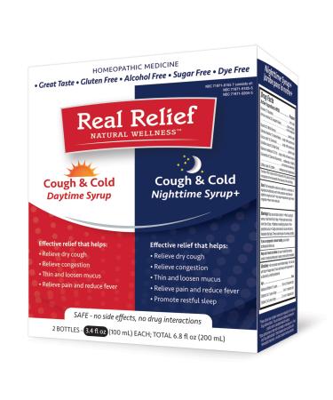 Cough & Cold Syrup Combo Set Daytime and Nighttime Formulas, Jarabe para TOS y Resfriado, Dia y Noche, 2 x 3.4 Fl Oz Combo Pack 3.4 Fl Oz (Pack of 2)