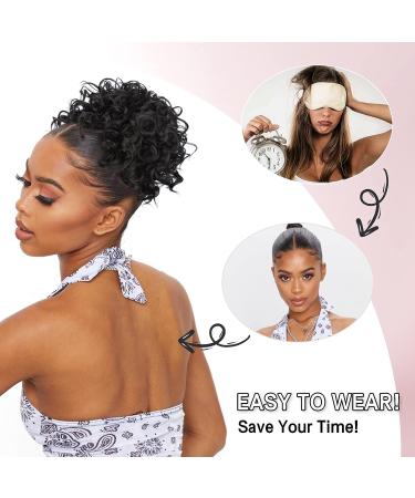 Dark Chocolate Brown Messy Bun Hairpiece | Elastic Drawstring Loose Wave Curly Ponytail Extension | Synthetic Hair Bun for Women Daily Use - Buy Online on GoSupps.com