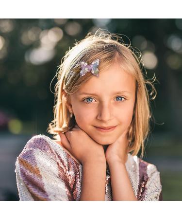 PAPARELA Hair Clips: 16 Cute Metal Snap Hair Pins for Girls - Cartoon Sequins Bangs Clip Set for Sparkly Hair Styling - Buy Online on GoSupps.com