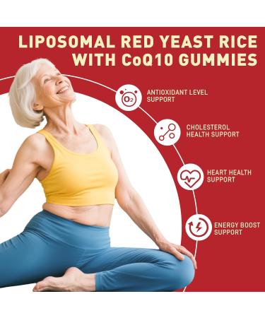 Red Yeast Rice with CoQ10 Gummies Sugar Free Red Yeast Rice Supplement with Odorless Garlic Extract Vitamin E Vitamin D3 & K2 Cholesterol Support & Heart Health Natural Mixed Berry Flavor 60 Ct - Buy Online on GoSupps.com