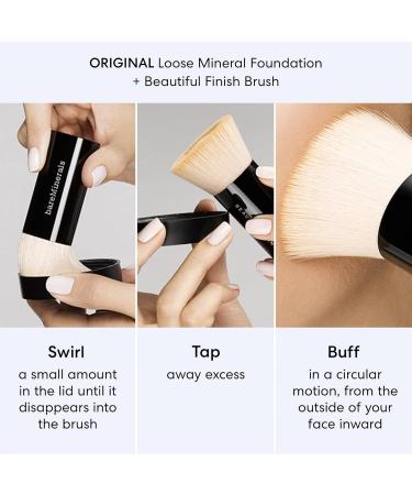 bareMinerals Original Get Started Kit - 4 Piece Vegan Mineral Makeup Set | Travel Sizes Foundation Primer Powder & Brush - Medium Beige 12 - Buy Online on GoSupps.com