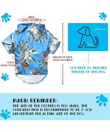 Geyoga 3-Piece Hawaiian Dog Costume Set - T-Shirt, Sunglasses, and Wreath for Small to Medium Dogs in Blue Series - Buy Online on GoSupps.com