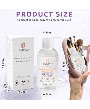 HEYMKGO Makeup Brushes Cleaner for Deep Cleaning All Types of Brushes Sponge and Puff Fragrance-Free No Harsh Chemicals & Cruelty-Free for Makeup Lovers & Professionals 5.27fl.oz./150ml - Buy Online on GoSupps.com