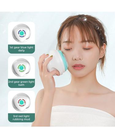 AZKSUN Electric Shower Brush Set - Body Scrubber, Facial Brush, Exfoliator with 5 Shower Heads (White) - Buy Online on GoSupps.com