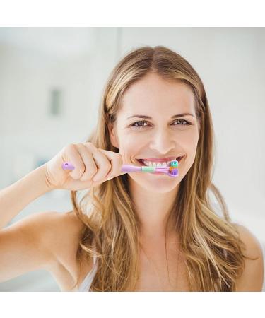 3-Sided Toothbrush for Autism - V-Shaped Soft Bristles Non-Slip 3-Piece Set in Purple - Buy Online on GoSupps.com