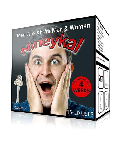 Nose Wax Kit 100g,30 Applicator, 15-20 USES,10 After Wax Wipes,10 Spatulas & 10 Mustache Protector,Nose Hair Wax for Men & Women,Easy & Painless