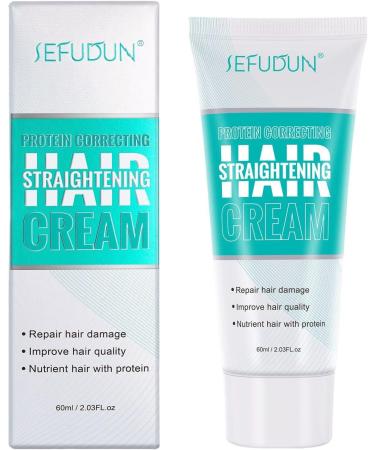  LINGJIONG Hair Straightening Cream 60ml Hair Straightening Cream for Curly Hair Nourishing and Smoothing Rapi - Buy Online on GoSupps.com