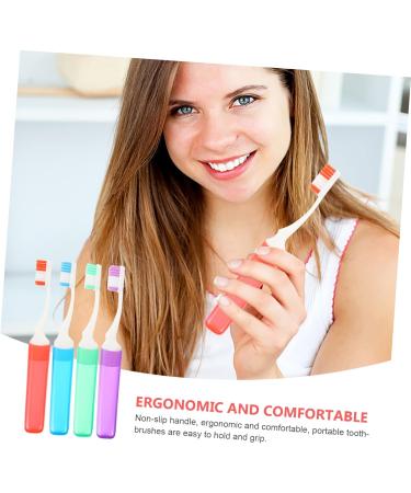 Buy Gradeneve 4-Piece Travel Toothbrush Set - Foldable Fine Bristle Wear-Resistant for Outdoor Use - Perfect for Travel - Buy Online on GoSupps.com
