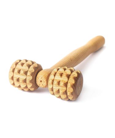 Tuuli Accessories - T-Shape Massage Roller, Body and Face Roller, Multi-Functional Facial Massager, Helps Ease Muscle Tension and Supports Skin Health, Wooden Roller Massager Tool