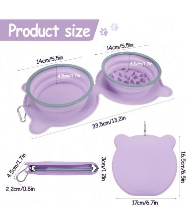 Buy 2-in-1 Foldable Silicone Dog Bowl - Slow Feeding Water & Travel Bowl for Dogs & Cats - Fressnapf - Purple - Buy Online on GoSupps.com