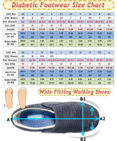 Extra Wide Fitting Diabetic Trainers for Men - Breathable Knit Adjustable Slippers with Anti-Slip Sole for Seniors - 5.5 Dark Grey - Buy Online on GoSupps.com