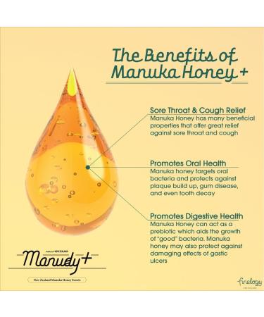 Manudy+ New Zealand Manuka Honey Sweets Throat Lozenge Natural Flavor 25 Lozenges (Propolis) - Buy Online on GoSupps.com