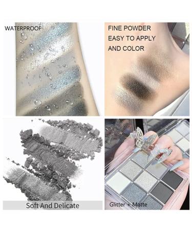 Miniling 9 Colors Smokey Grey Eyeshadow Palette - Highly Pigmented Mattes & Shimmers | Long Lasting Waterproof Eye Shadow Makeup Palette with Brush - Buy Online on GoSupps.com