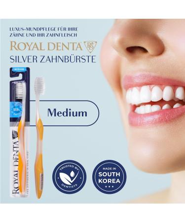 Royal Denta Nano Silver Toothbrush - Medium Yellow | Best International Shipping & Superior Dental Care - Buy Online on GoSupps.com