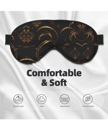 Gold Black Wallpaper Print Soft Eye Mask | Sleep Mask for Women & Men | Ideal Travel Sleeping Eye Mask - Buy Online on GoSupps.com