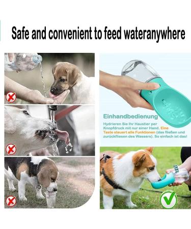 Emwel 550ml Dog Water Bottle - Portable Pet Drinking Dispenser for Travel Hiking Camping | Blue - Buy Online on GoSupps.com