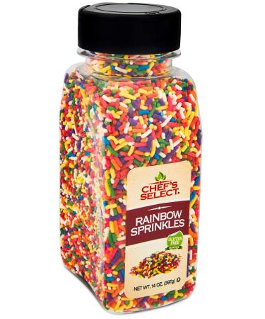 Chefs Select Rainbow Sprinkles Jimmies 14oz | Gluten Free | Value Size - Buy Online on GoSupps.com