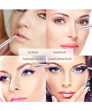 8 Piece Apricot Makeup Brush Set - Foundation Eyeshadow Eyeliner & More | International Shipping - Buy Online on GoSupps.com