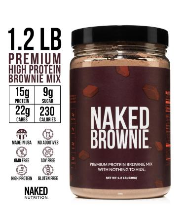 Naked Brownie High Protein Mix - Gluten Free Non-GMO 15g Protein 9g Sugar - Healthy Snack Option - Buy Online on GoSupps.com