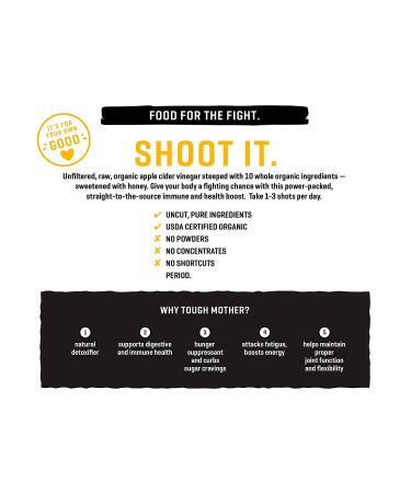 Tough Mother STEEPT TONIC - Organic Apple Cider Vinegar Wellness Shots with Raw Honey - Vegan Keto Paleo - Sweet and Spicy - 32 fl oz - Buy Online on GoSupps.com