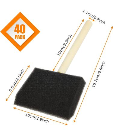 40 PCS 4 Inch Foam Paint Brushes - Sponge Brushes for Painting, Staining, Acrylics, Varnishes - Art Craft Supplies - Buy Online on GoSupps.com
