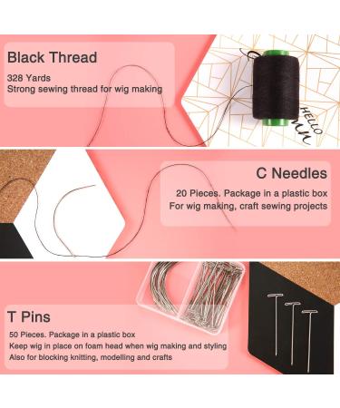 70-Piece Wig Making Pins & Needles Set with Thread for Wig Making, Blocking, Knitting & Crafts - Buy Online on GoSupps.com