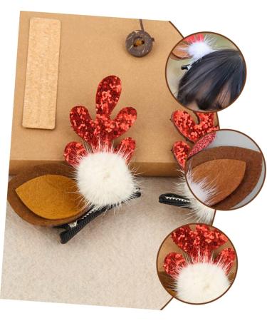 ABOOFAN 4 Pairs Christmas Antler Hair Christmas Hair Barrettes Reindeer Hair Accessory Reindeer Cosplay Clip Hair Clips for Kids Christmas Hair Pin Antlers Flocked Plastic Woman Cute - Buy Online on GoSupps.com