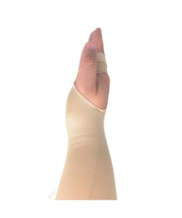 Truform OTC Compression Arm Sleeve with Gauntlet & Thumbhole - Lymphedema Post-Op Support - Medium | International Shipping Available - Buy Online on GoSupps.com