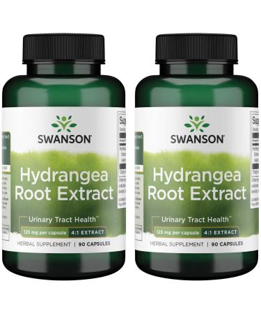 Swanson Hydrangea Root Extract - Herbal Supplement Promoting Traditional Urinary Tract Health - May Support Prostate Health for Men - (90 Capsules) (2 Pack)