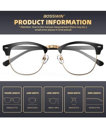 Blue Light Glasses 2 Pack - Fashion Round Half Frame Blue Light Blocking Glasses for Computer, Gaming, Reading, and TV - Gold & Silver Frames - Buy Online on GoSupps.com
