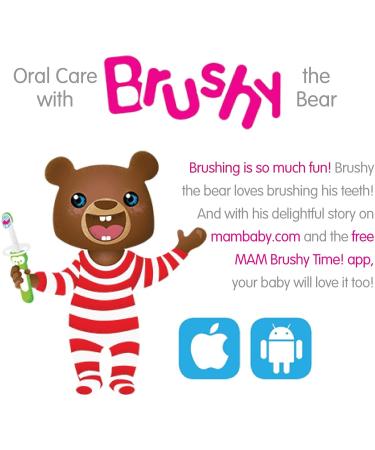 MAM Baby's Brush Set (2 Training Toothbrushes 1 Safety Shield) Baby Toothbrushes with Brushy the Bear Interactive App For Boy 5+ Months Blue - Buy Online on GoSupps.com
