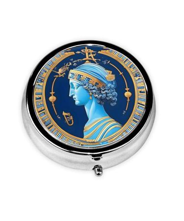 Love Goddessround Pill Box 3 Compartments Round Pill Box Organizer for Purse Or Pocket Portable Travel Pill Box