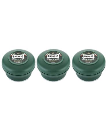 3x PRORASO SHAVING SOAP 150ml JAR WITH EUCALYPTUS OIL AND MENTHOL Italy