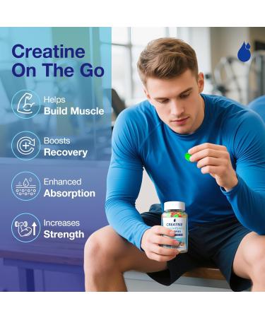 Creatine Gummies for Men & Women - Creatine Monohydrate Gummies 5g, Muscle Builder, Energy Boost & Pre-Workout Supplement, Low Sugar Taurine Chewable Gummy 2 Pack Fruit 80 Count (Pack of 2) - Buy Online on GoSupps.com