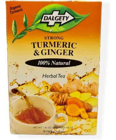 Caricom Products Ltd Dalgety Turmeric & Ginger Herbal Tea 100 All Natural Maximum Strength 40g Box 18 Herbal Tea Bags - Buy Online on GoSupps.com