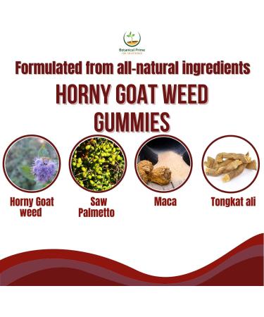 Potent Horny Goat Weed Gummies for Men & Women | Natural Energy Booster & Performance Support | 1000MG Maximum Strength with Maca, Tongkat Ali & Saw Palmetto | Made in USA - Buy Online on GoSupps.com