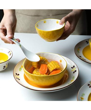 Dinner Plates 28-Piece Dinnerware Sets Household Kitchen Ceramics Dinnerware and Serveware Creative Hand Painted Bee Dinnerware Set Service for 6 Plates Kitchenware - Buy Online on GoSupps.com