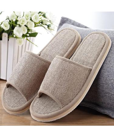 TECEYFEET 6 Pair Set Linen Slippers - Open Toe Bathing Pantolettes Slipproof Hotel & Spa Slippers for Men & Women (EU Size 30-43) - Buy Online on GoSupps.com