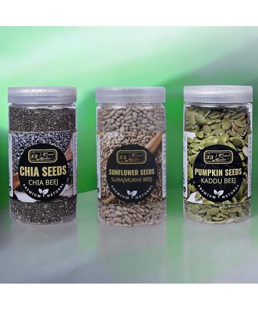 J J Crunch N Munch ChiaSun Pump Fusion Seed Combo of Chia Seeds Pumpkin Seeds and Sunflower Seeds (Pack of 3) - Buy Online on GoSupps.com