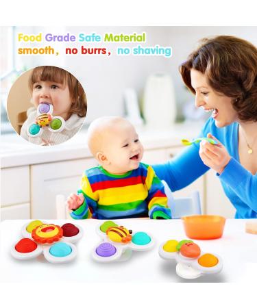 AIUOKYA 6 PCS Suction Cup Spinner Toys | Simple Dimple Silicone Bubbles Kids Bath & Window Toy | Baby Toys for 1+ Years Old - Buy Online on GoSupps.com