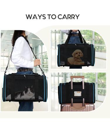 Zbrivier Soft Cat & Dog Carrier - Airline Approved, TSA Approved, Locking Zipper - Medium Black - Buy Online on GoSupps.com